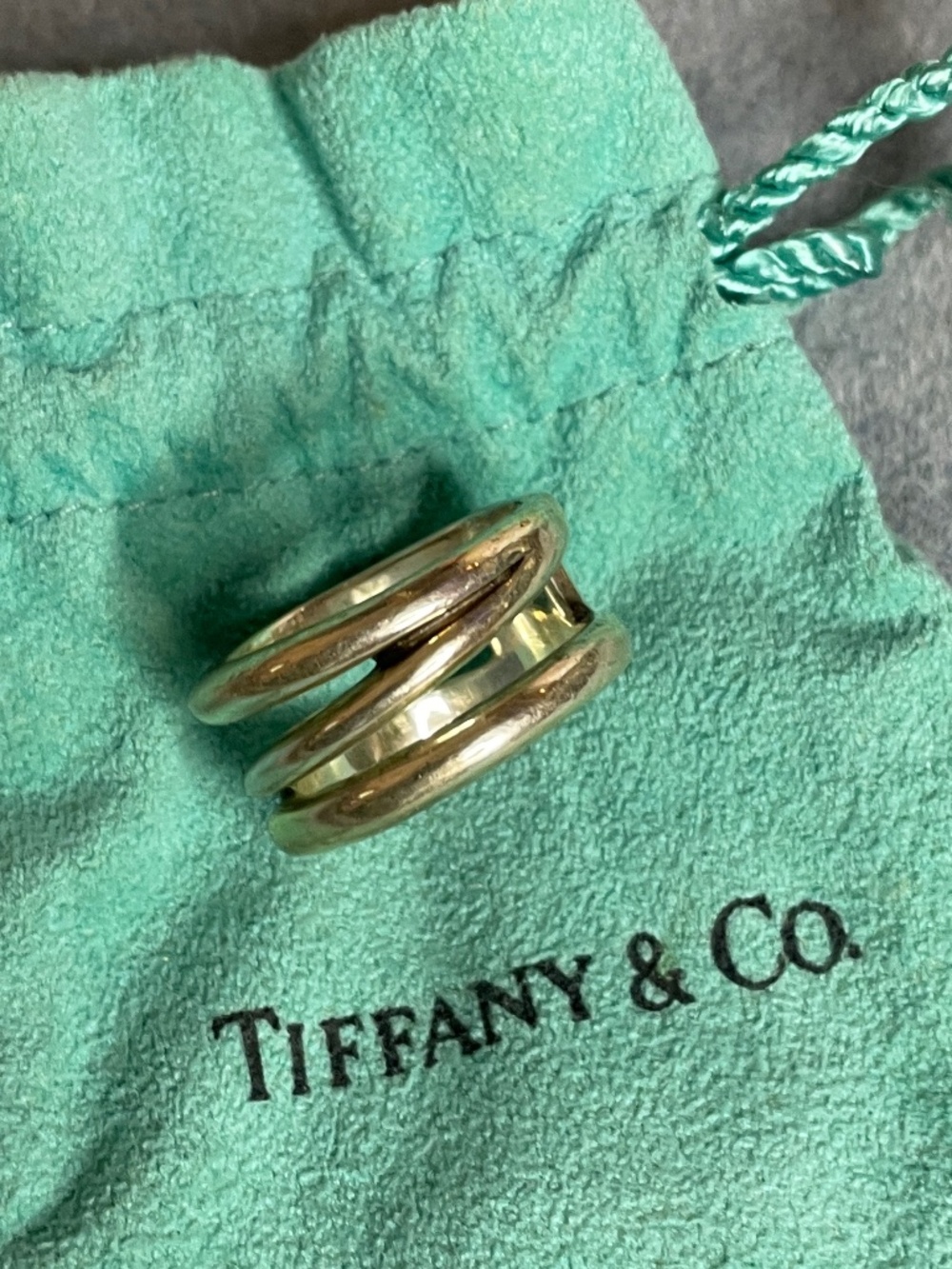Tiffany & Co. Sterling Silver Stamped 925 Retired 1837 Element Ring 6.5